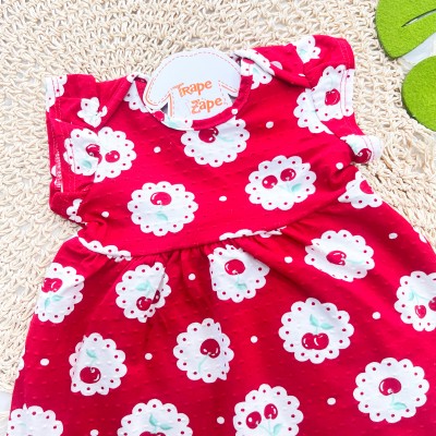 Vestido Ana Bola com Cerejinhas - Vermelho